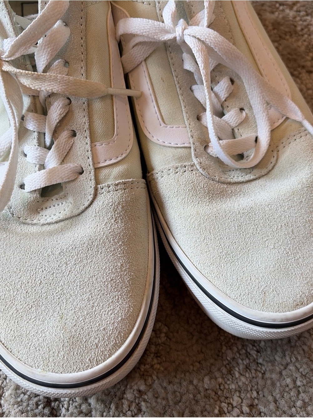 VANS Old Skool Low Top Lace Up Sneakers Light Green/ White Suede Women’s 9 Shoes - Picture 11 of 14